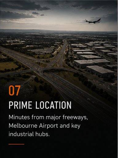 Aerial view of the airport and industrial road network around Tullamarine